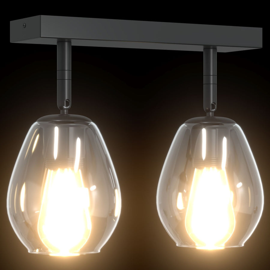 Plafondlamp Met Verstelbare Glazen Kap 2