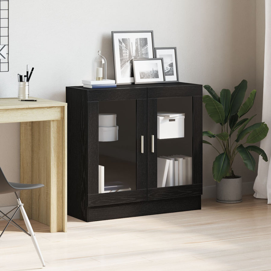 Boekenkast Zwart Eiken 82,5X30,5X80 Cm Gelaagd Hout