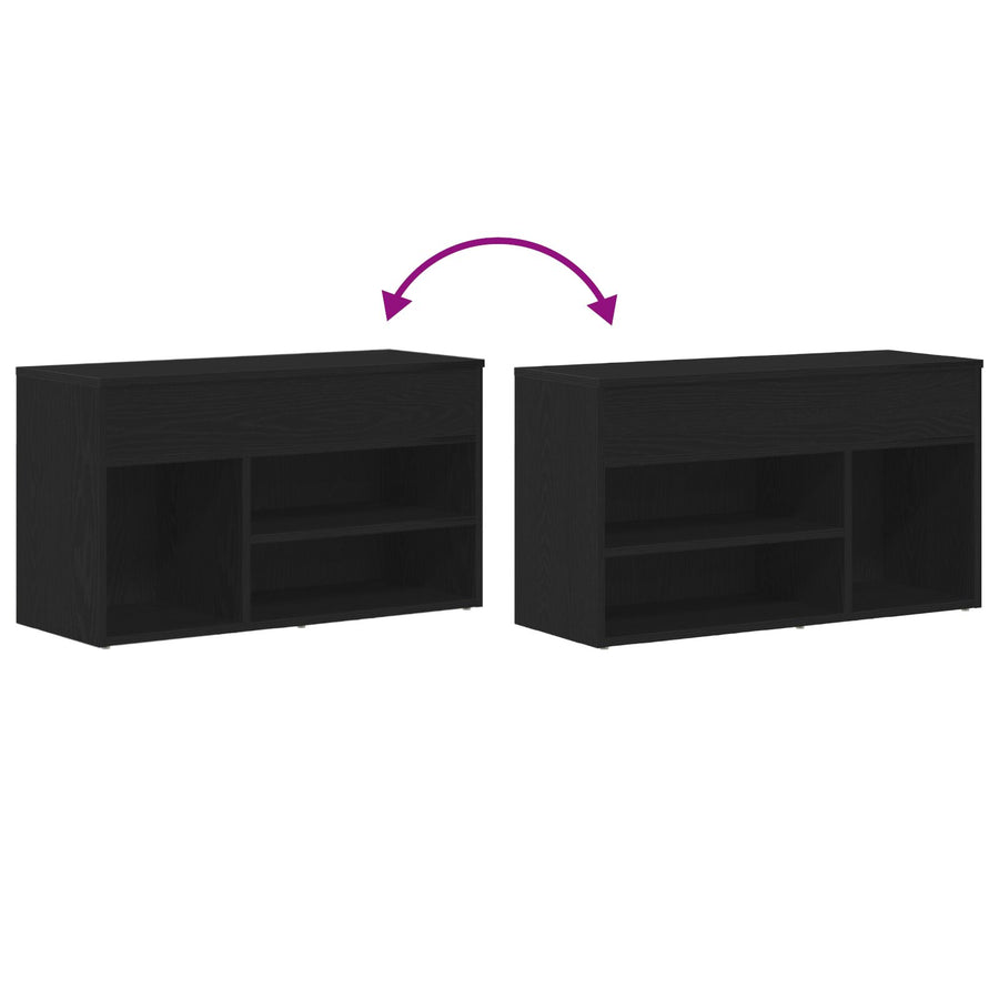 Bankje 60X30X45 Cm Geengineerd Hout Zwart eiken 80 x 30 x 45 cm
