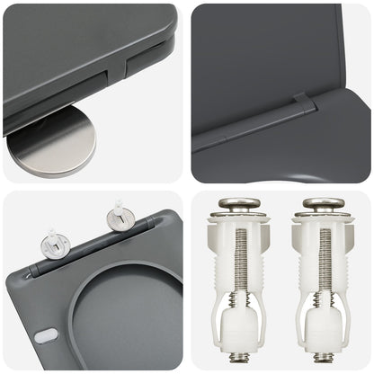 Snelle Toiletbril Met Zachte Sluiting Duroplast Anthraciet