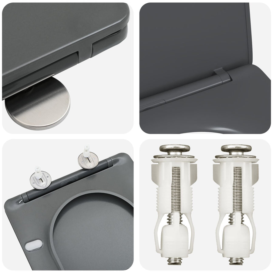 Snelle Toiletbril Met Zachte Sluiting Duroplast Anthraciet