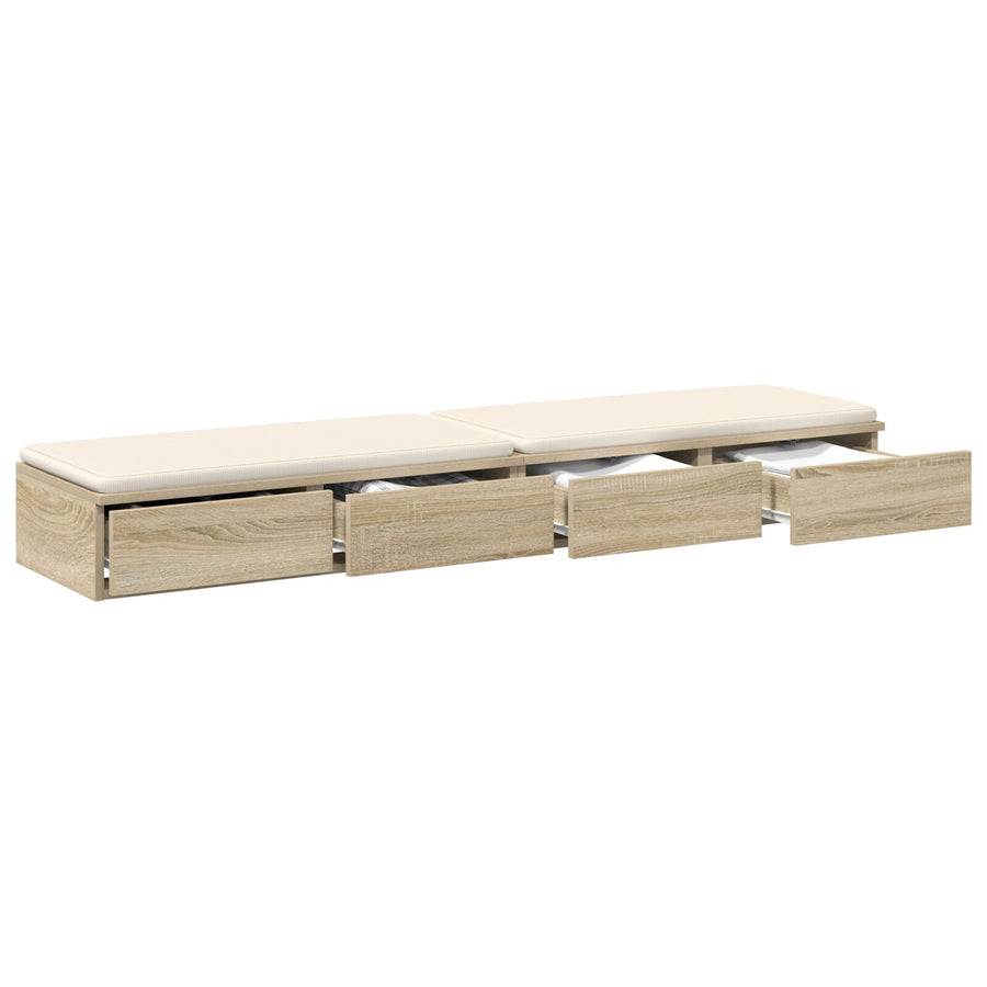 Nachtkastje Bewerkt Hout Opslag Sonoma eiken 140 x 36,5 x 16,5 cm