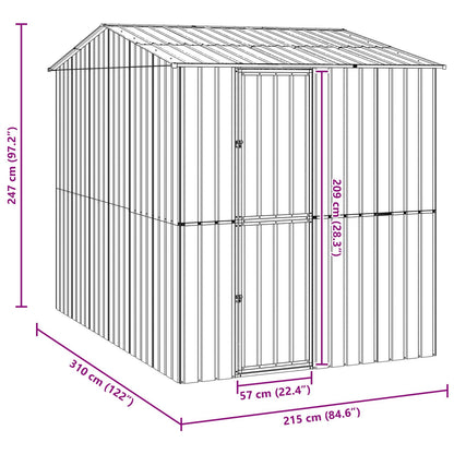 Vogelvolière Grijs 310X215X247 Cm Staal