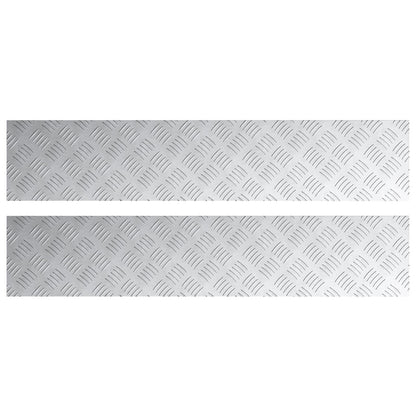 Aluminium Checker Plates 2 Stuks Antislip 100X20 Cm 100 x 20 x 0.3 cm Rechthoekig