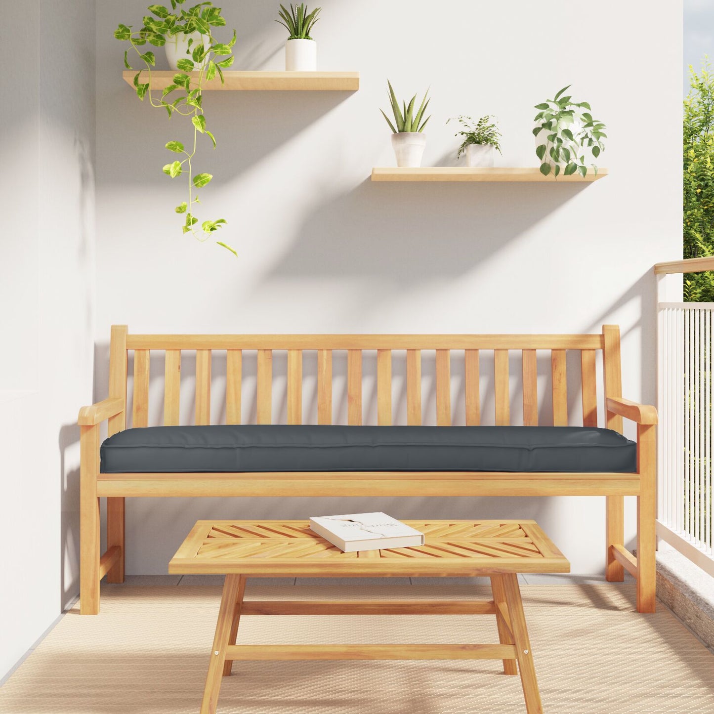 Pallet Kussens Voor De Bank 2 Stuks 180X40X8 Cm Polyester Grijs