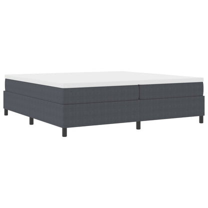 Boxspringbed Met Matras Donkergrijs 200X200 Cm Corduroy Stof