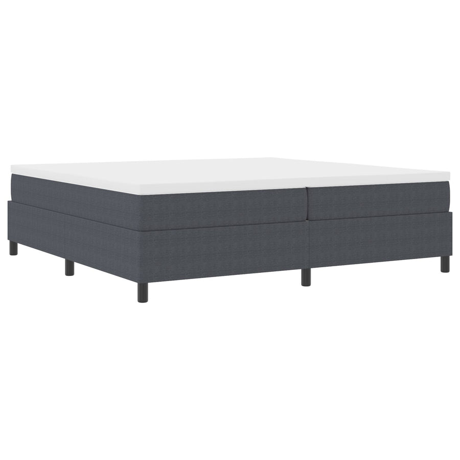 Boxspringbed Met Matras Donkergrijs 200X200 Cm Corduroy Stof