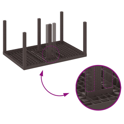 5-Delige Tuin Eetset Bruine Poly Rattan