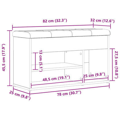 Opbergbank Zwart Eiken 80X30X45 Cm Engineered Wood Zwarte eiken