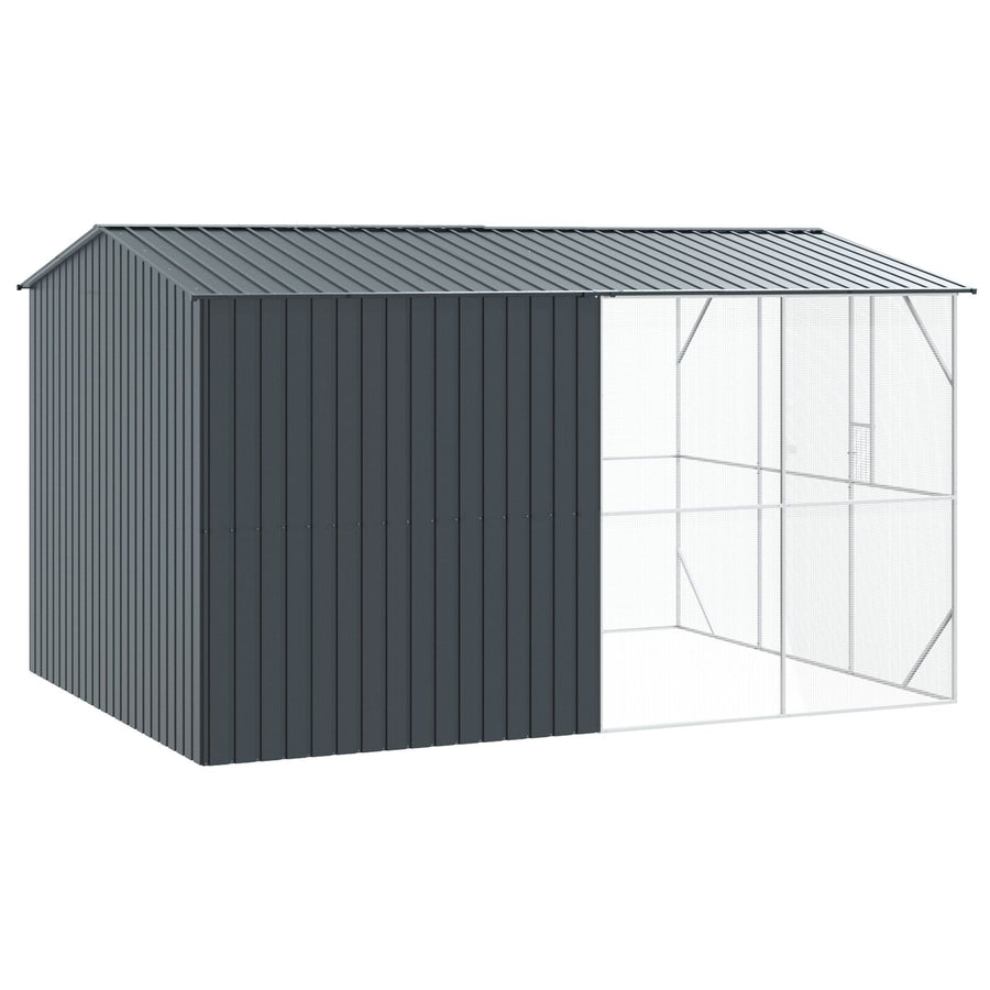 Vogelkooi Met Uitbreiding Antraciet 310X442X247 Cm Staal