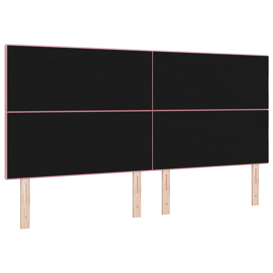 Hoofdbord Knoop Tufted Fluweel Roze 200 cm Hoog hoofdeind