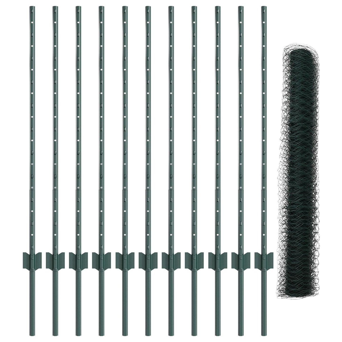 Tuinhek Set Set Van 2 Groen Metaal 25 X 1 M Duurzaam Tuinhek