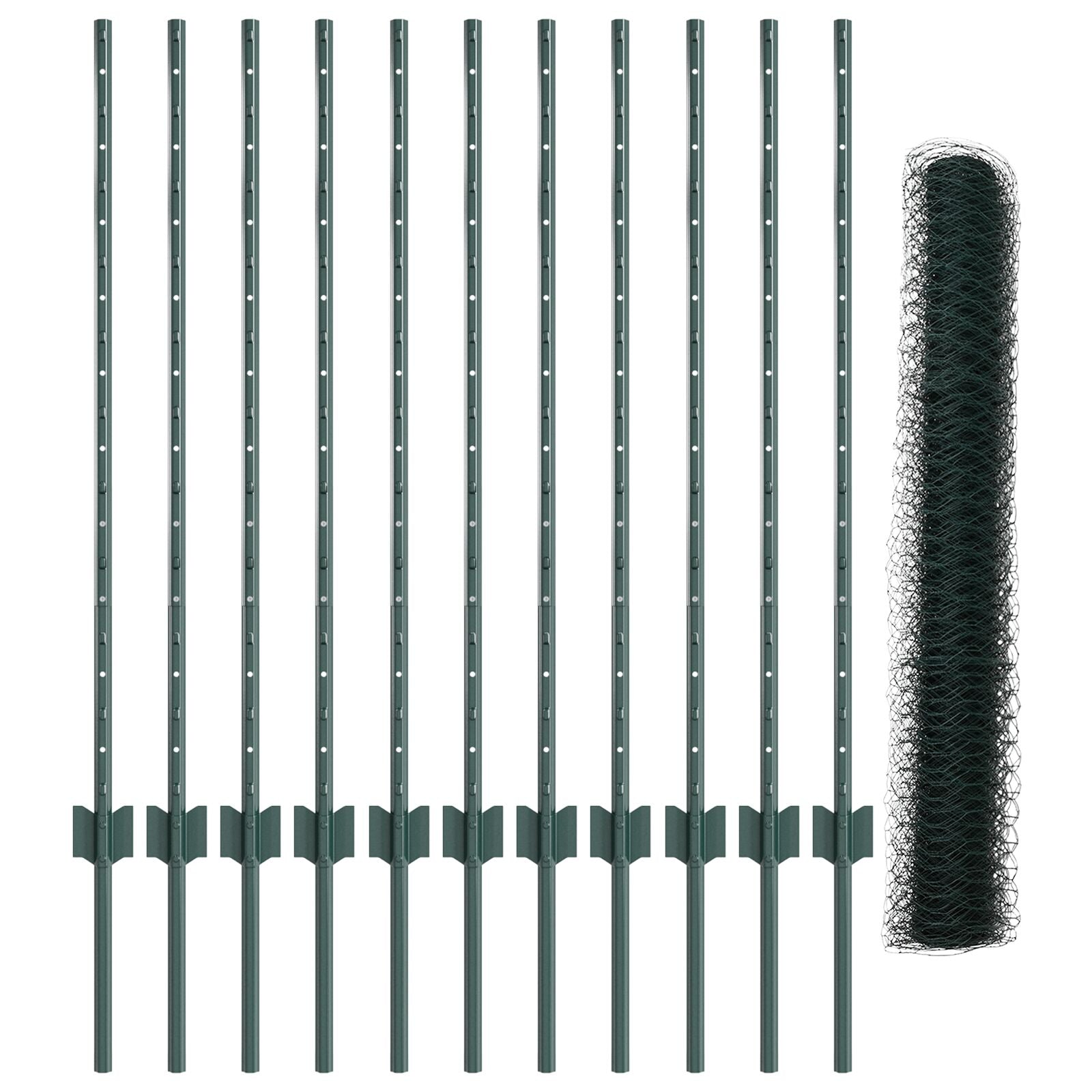 Tuinhek Set Set Van 2 Groen Metaal 25 X 1 M Duurzaam Tuinhek