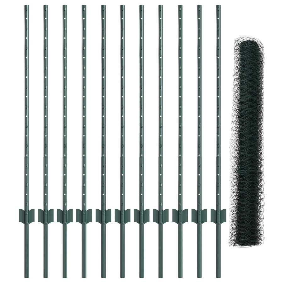 Tuinhek Set Set Van 2 Groen Metaal 25 X 1 M Duurzaam Tuinhek