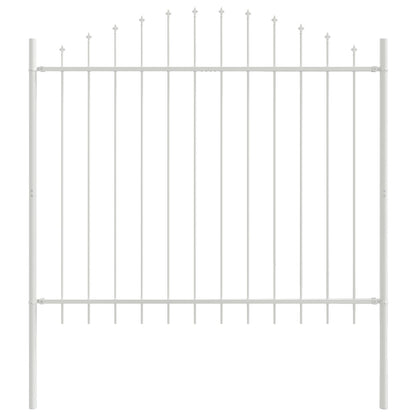 Tuinhek Met Hoektop 10,2X1,5 M Staal Wit 10.2 m 125-150 cm