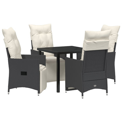 Set Van 3 Zwart, Crème Wit Pe Rattan, Gepoedercoat Staal