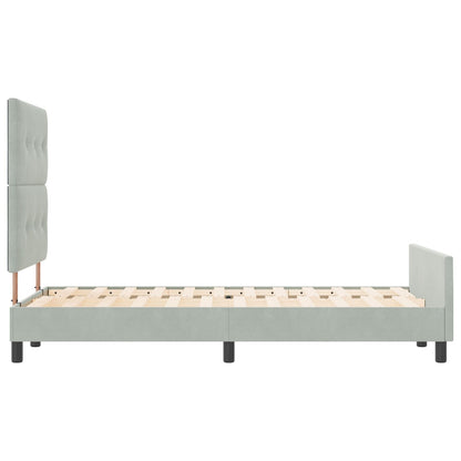 Lichtgrijze Velvet Bedframe 120X200 Cm Crème