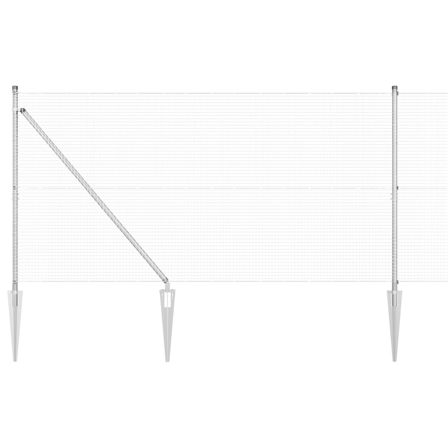 Gelaste Draad Fence Met 7 Spike Posts 1,2X10 M Gegalvaniseerd Staal Gegalvaniseerd Staal