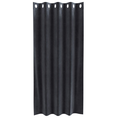Verduisteringsgordijnen 2 Stuks Velours Donkergrijs 140 x 175 cm met oogjes