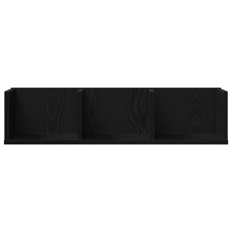 Cd Wandrek Zwart Eiken 75X18X18 Cm Behandeld Hout
