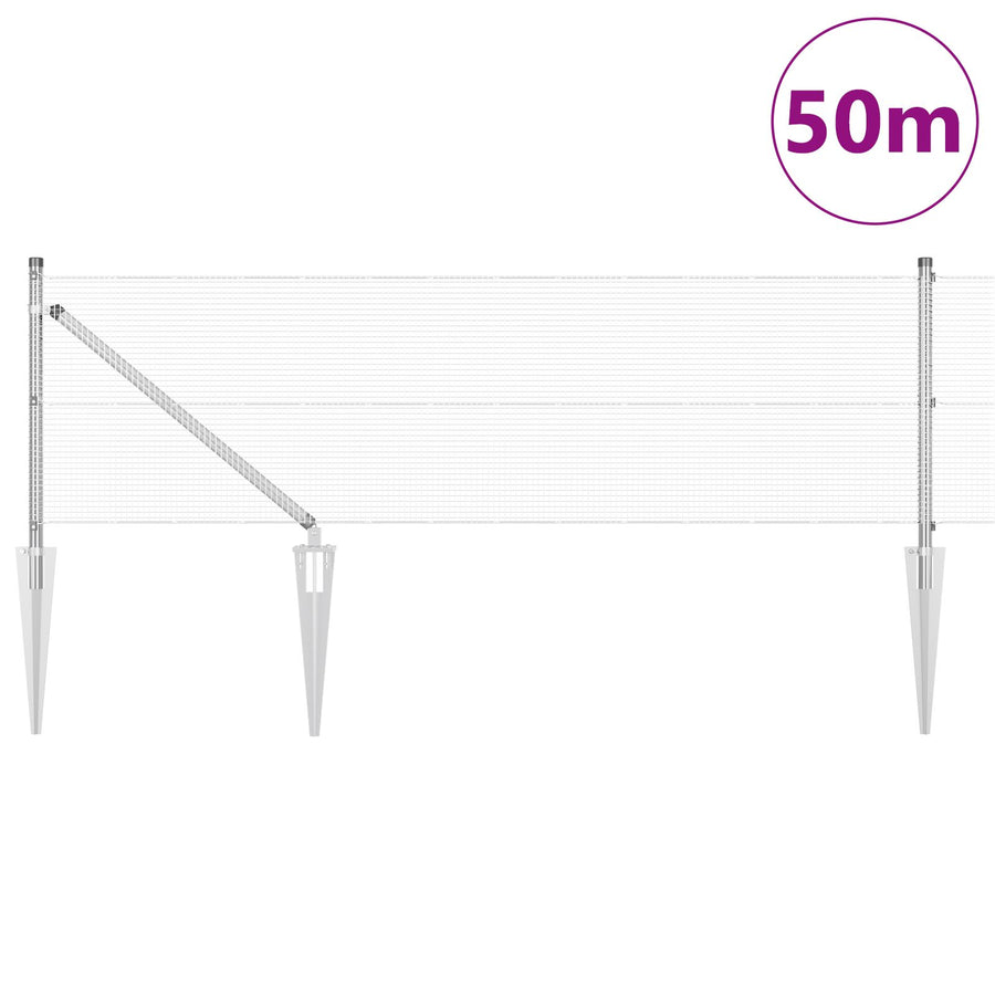 Gegalvaniseerd Draadhek Met 13 Spike-Palen 0.4X50 M Gegalvaniseerd Staal Gegalvaniseerd Staal