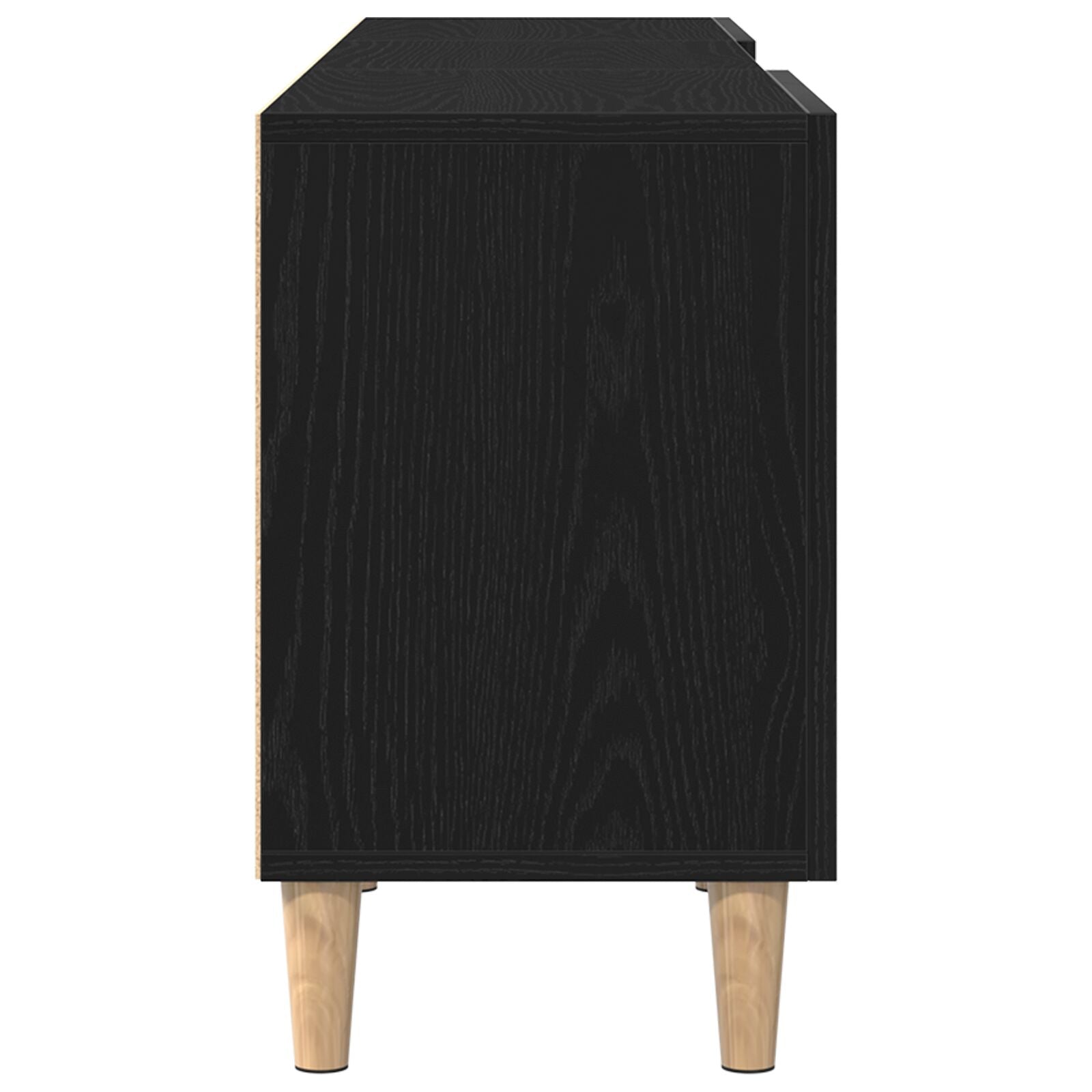 Tv-Meubel - Zwart Eiken, 150X30X50 Cm, Gemaakt Van Bewerkt Hout