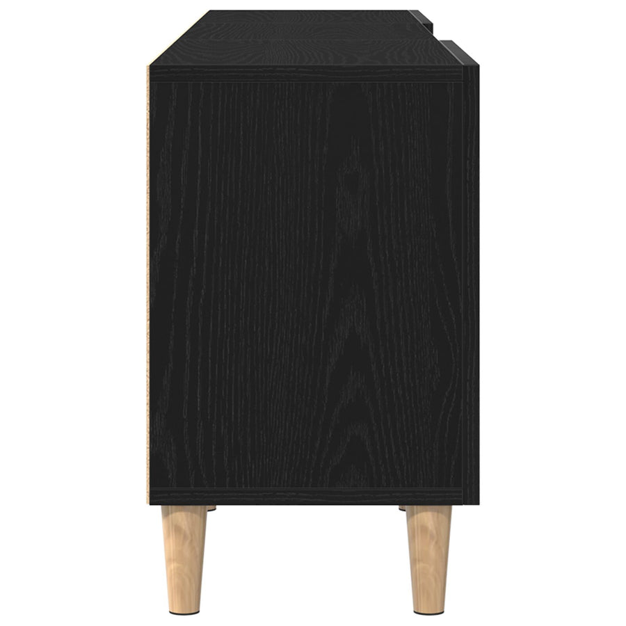 Tv-Meubel - Zwart Eiken, 150X30X50 Cm, Gemaakt Van Bewerkt Hout
