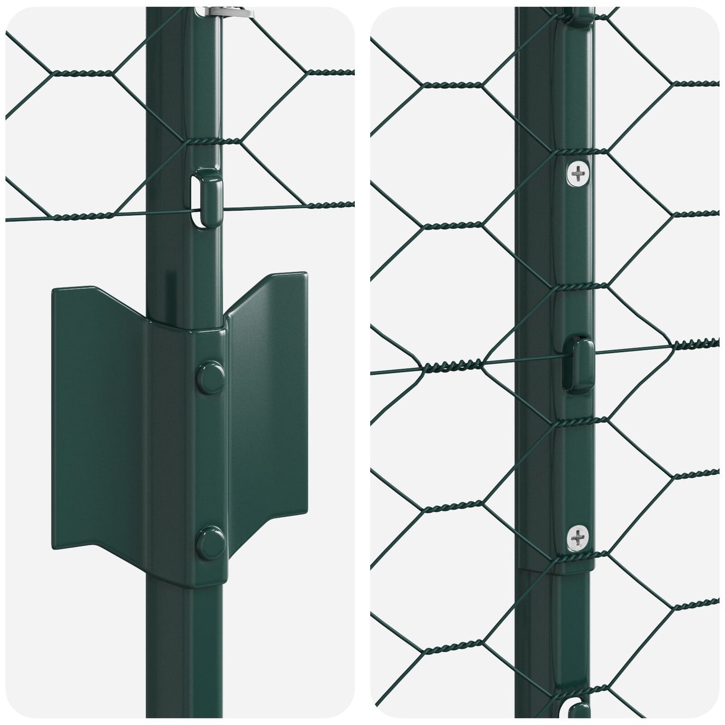 Hekpalen 11 St U-Kanaal Groen 140 Cm Staal,  Hexagonaal Hek Groen 1.4X25 M Staal