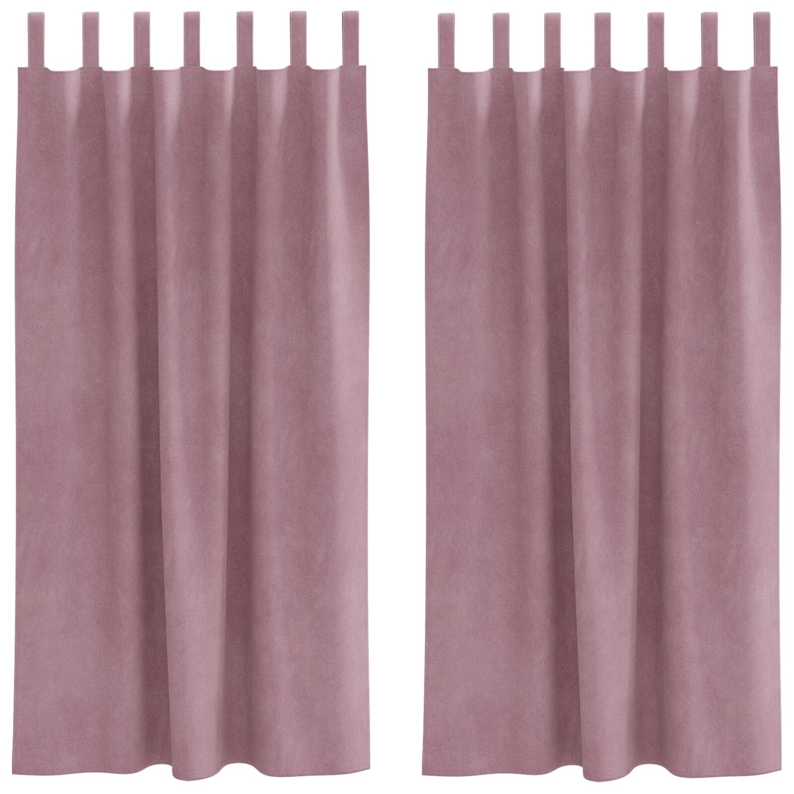 Zwarte Verduisteringsgordijnen 2 Stuks Velours Donkerroze 140 x 175 cm met hanglussen