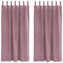 Zwarte Verduisteringsgordijnen 2 Stuks Velours Donkerroze 140 x 175 cm met hanglussen