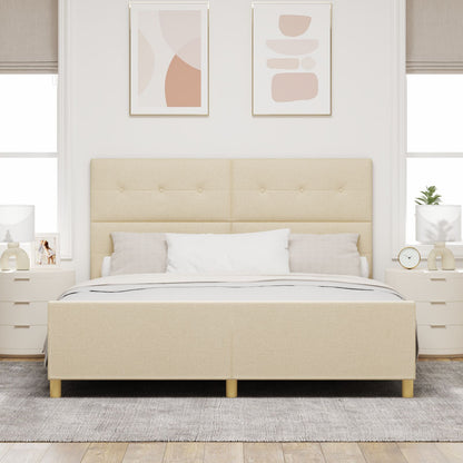 Bed Frame Crème 180X200 Cm Stof Crème