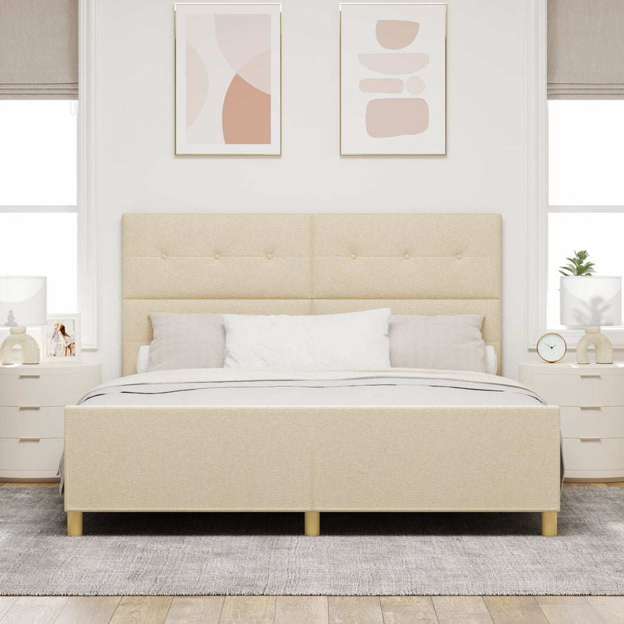 Bed Frame Crème 180X200 Cm Stof Crème