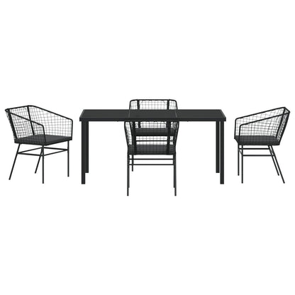 Set Van 3 Zwart Pe Rattan, Gepoedercoat Staal Middel Duurzaam