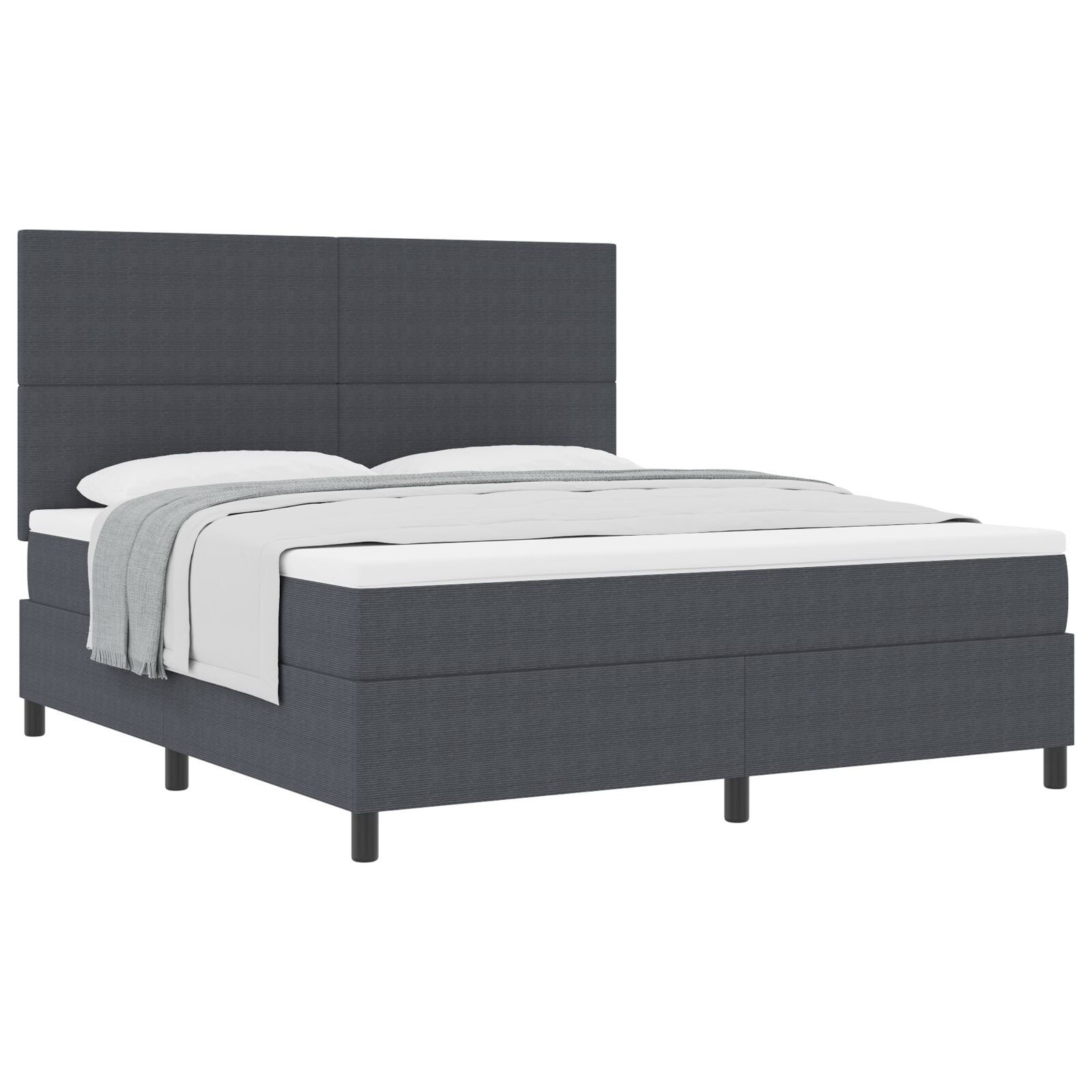 Boxspring Bed Met Matras Donkergrijs