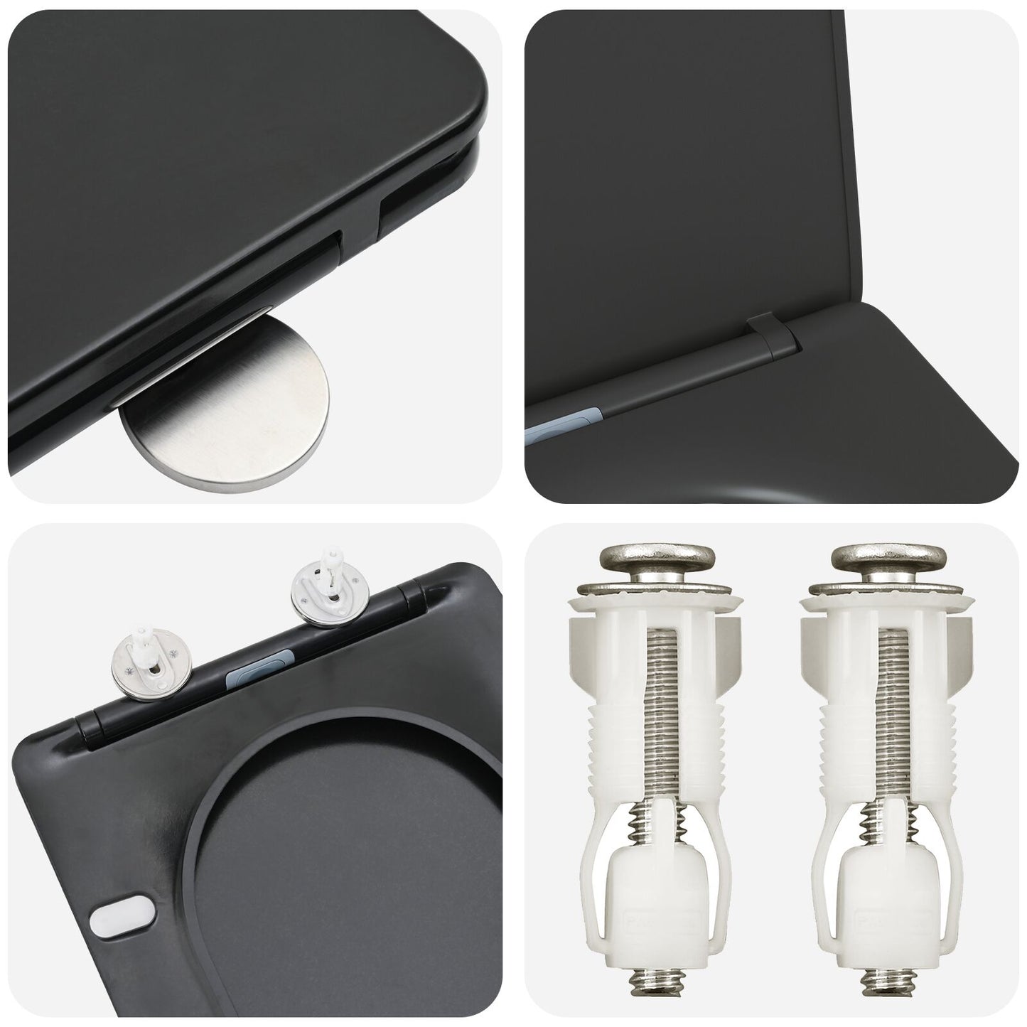 Snelsluiting Toiletzitting Met Soft Close - Duroplast, Zwart
