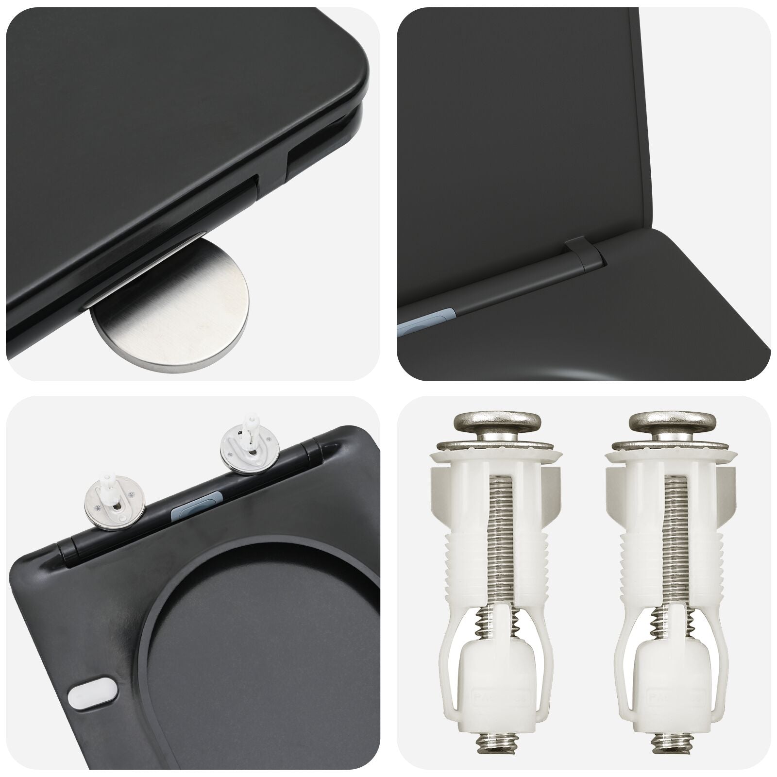 Snelsluiting Toiletzitting Met Soft Close - Duroplast, Zwart