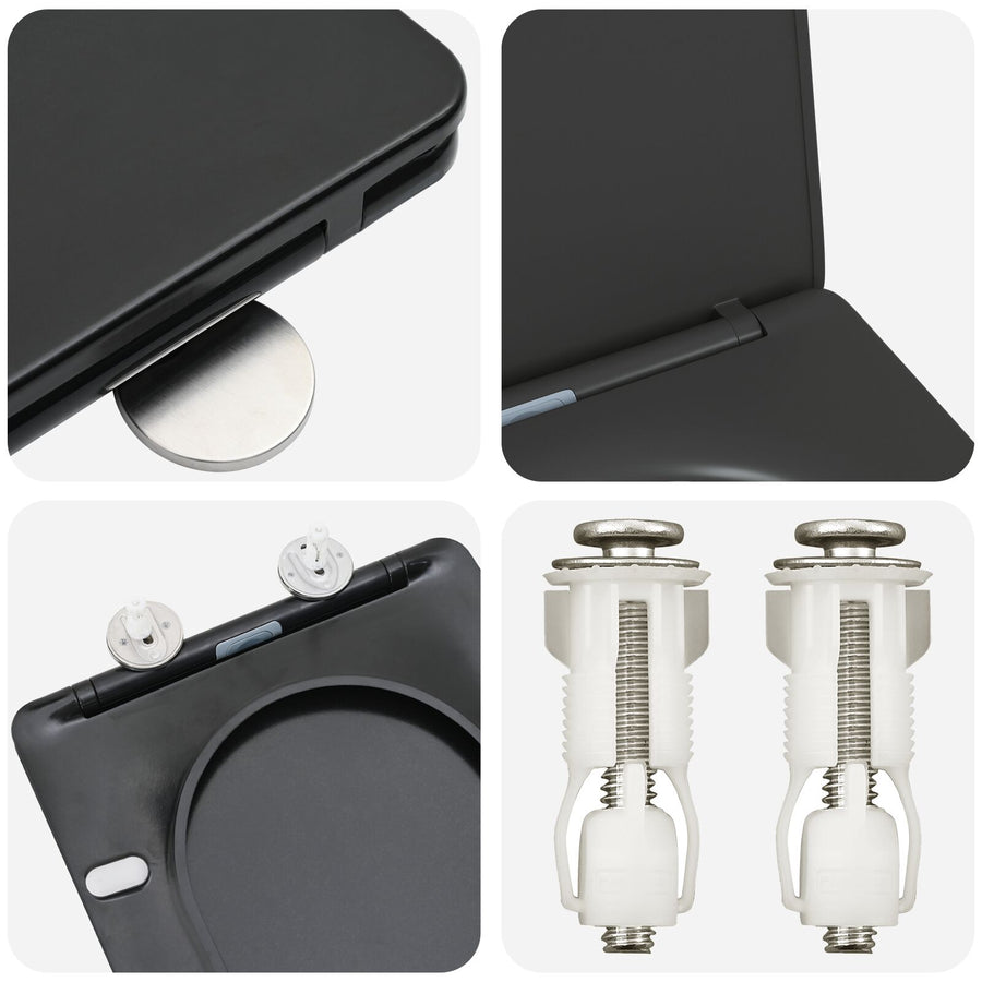 Snelsluiting Toiletzitting Met Soft Close - Duroplast, Zwart