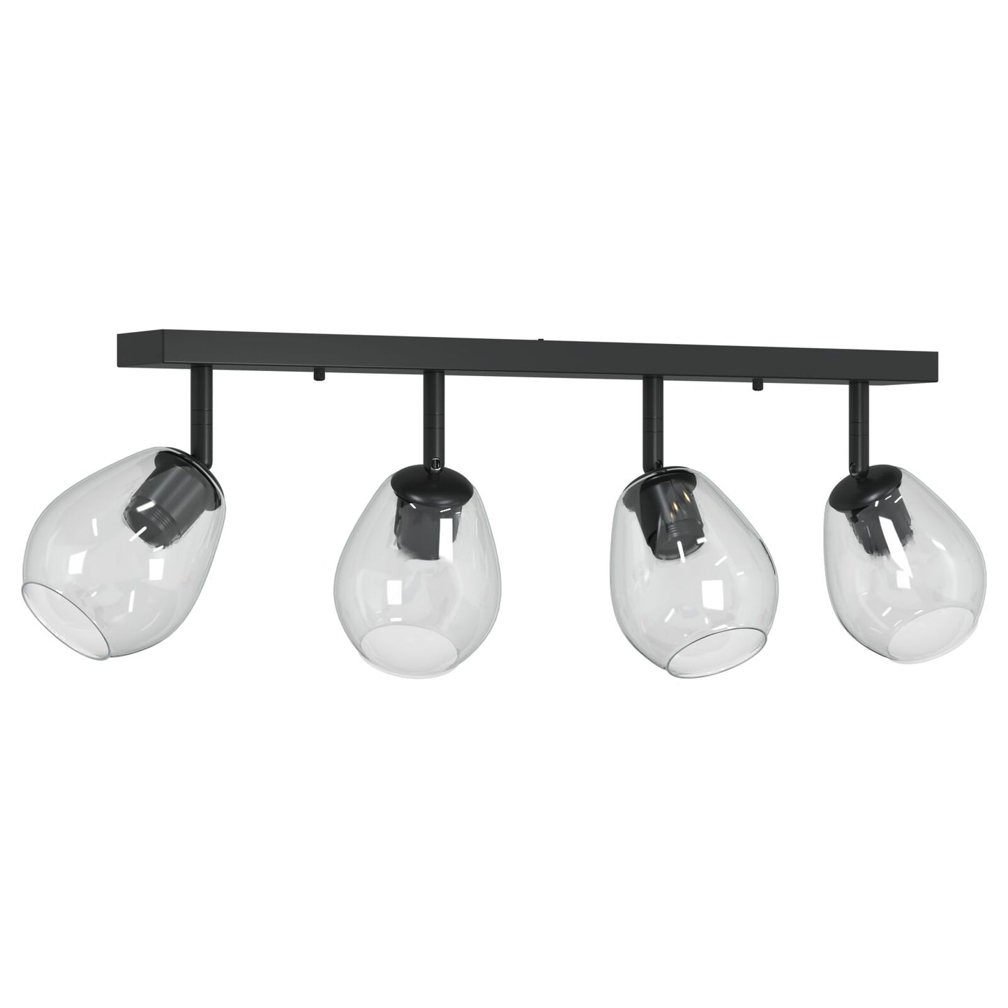 Plafondlamp Met Verstelbare Glazen Lampenkap Anthraciet E27 4