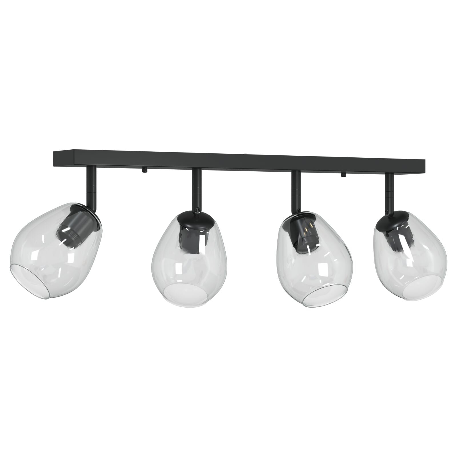 Plafondlamp Met Verstelbare Glazen Lampenkap Anthraciet E27 4