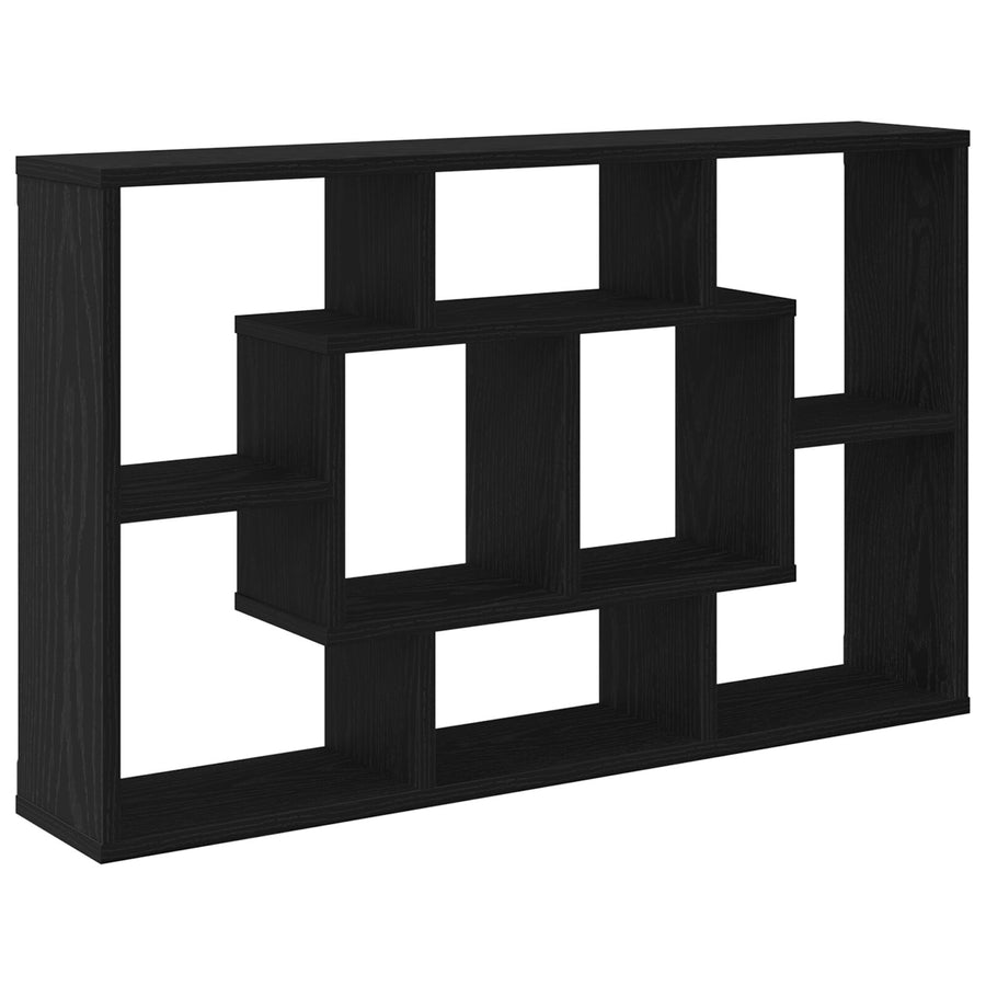 Wandplank - Zwart Eiken, 85 X 16 X 52,5 Cm, Gemaakt Van Gelaagd Hout