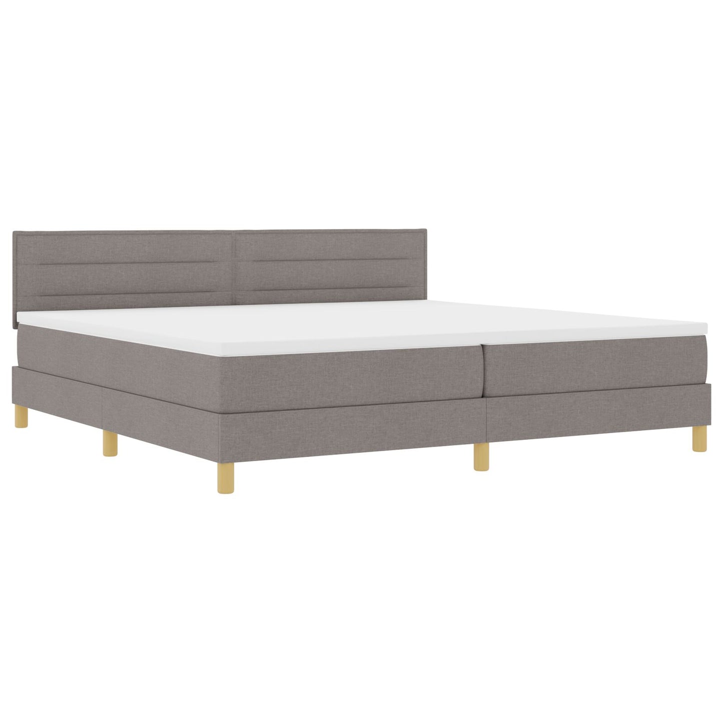 Boxspring Bed Met Matras Stof Taupe 200 x 200 cm Lijnen ontwerp