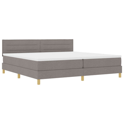 Boxspring Bed Met Matras Stof Taupe 200 x 200 cm Lijnen ontwerp