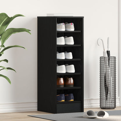 Schoenenkast 31,5X35X90 Cm Gelaagd Hout Zwart eiken 32 x 35 x 92 cm