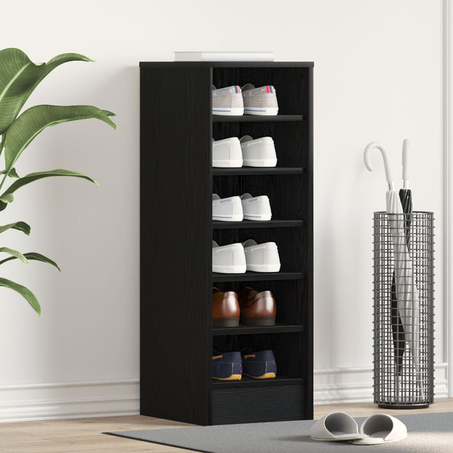 Schoenenkast 31,5X35X90 Cm Gelaagd Hout Zwart eiken 32 x 35 x 92 cm