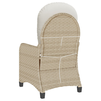 Relaxstoel Met Kussen Poly Rattan Beige
