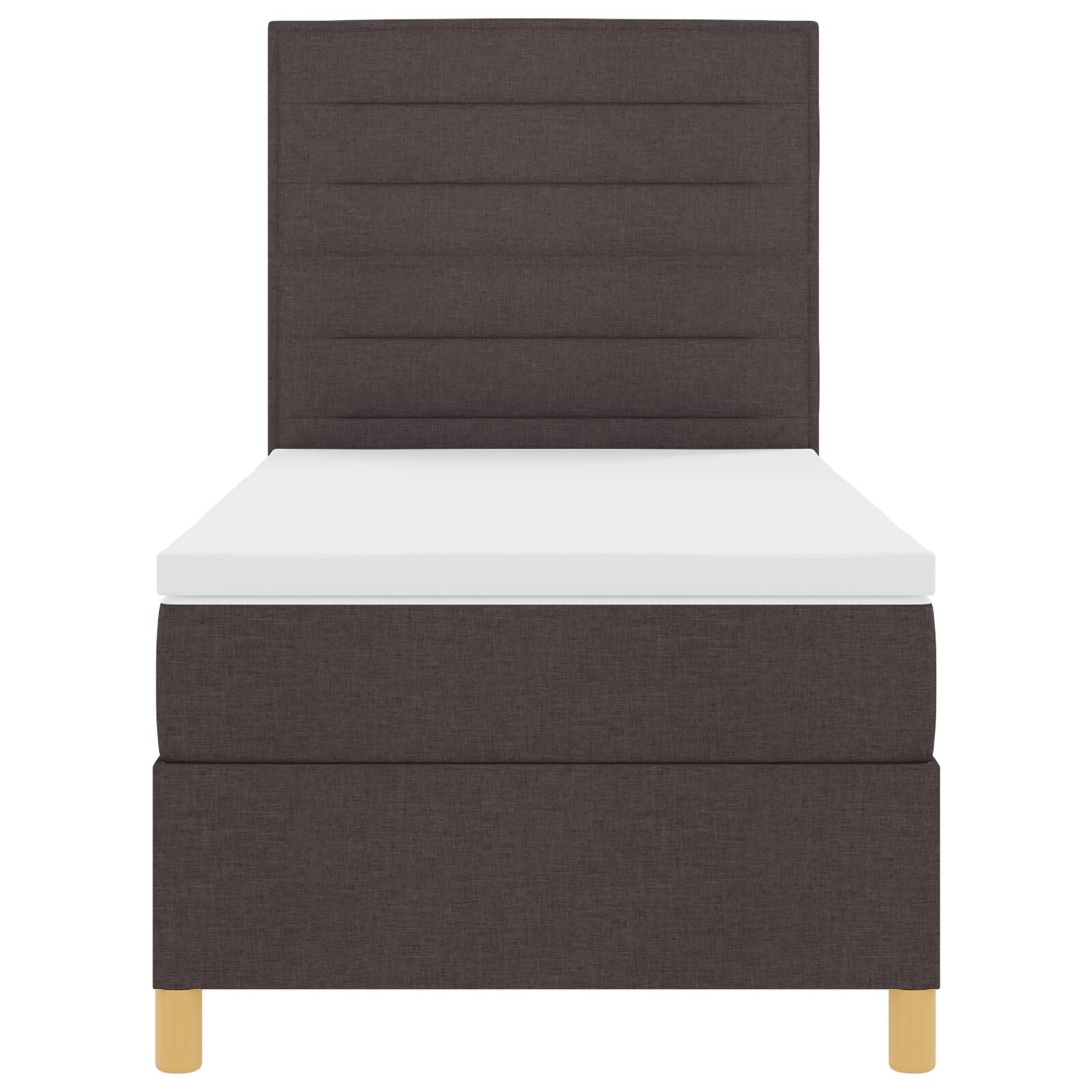 Boxspringbed Met Matras Donkerbruin 100X200 Cm Stof Blauw