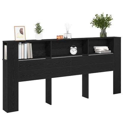Hoofdbord Kast Zwart Eiken 220X18,5X104,5 Cm