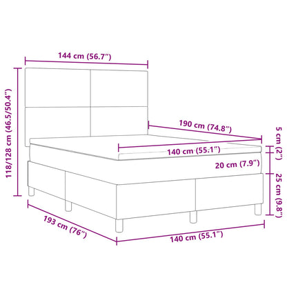Boxspringbed Met Matras Lichtgrijs 140X200 Cm Corduroy Stof
