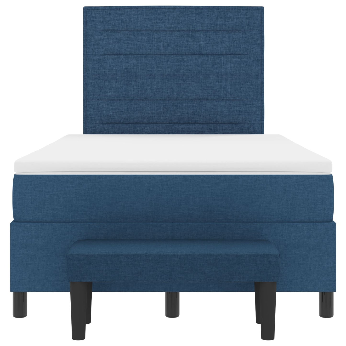 Boxspringbed Met Matras & Bank Stof Blauw 120 x 190 cm Lijnen ontwerp