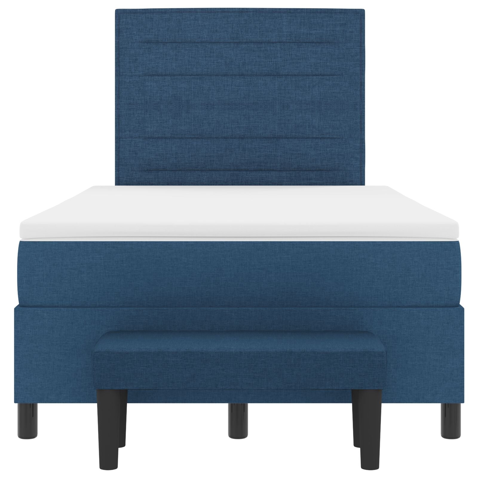 Boxspringbed Met Matras & Bank Stof Blauw 120 x 190 cm Lijnen ontwerp